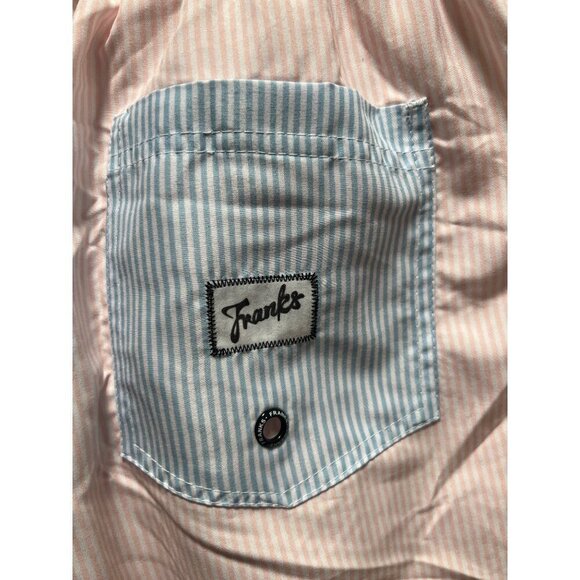 NEW Franks | Seersucker Blue Pink‎ White Men's Swim Shorts Sz XL - Picture 3 of 4